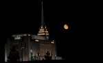 Rexburg Temple With Moon